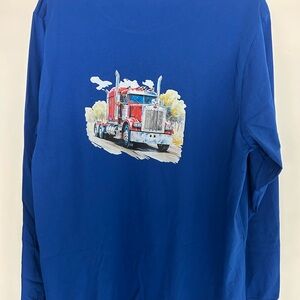 Makers Market Blue Long Sleeve Tee with Truck Design